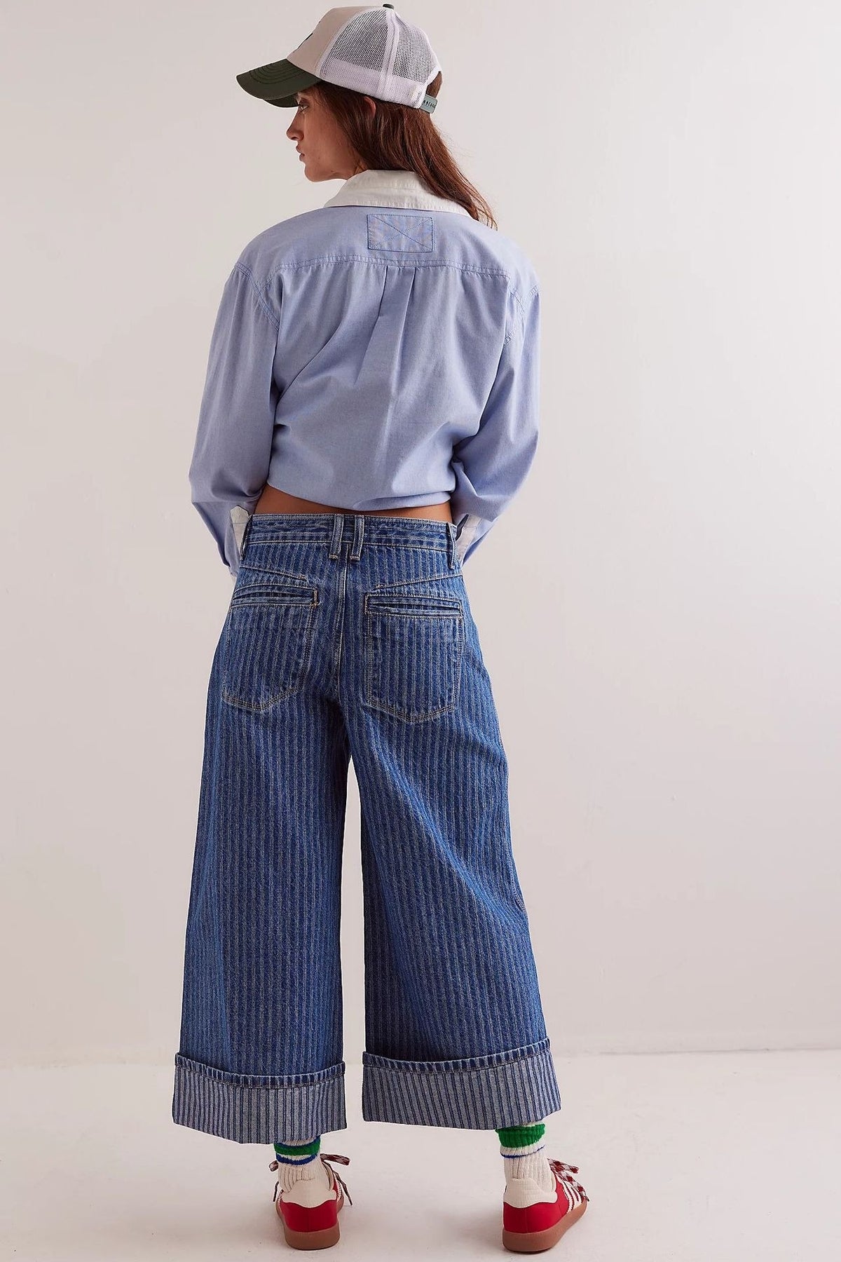 Diagonal Ruffle Wide Leg Pantalonen