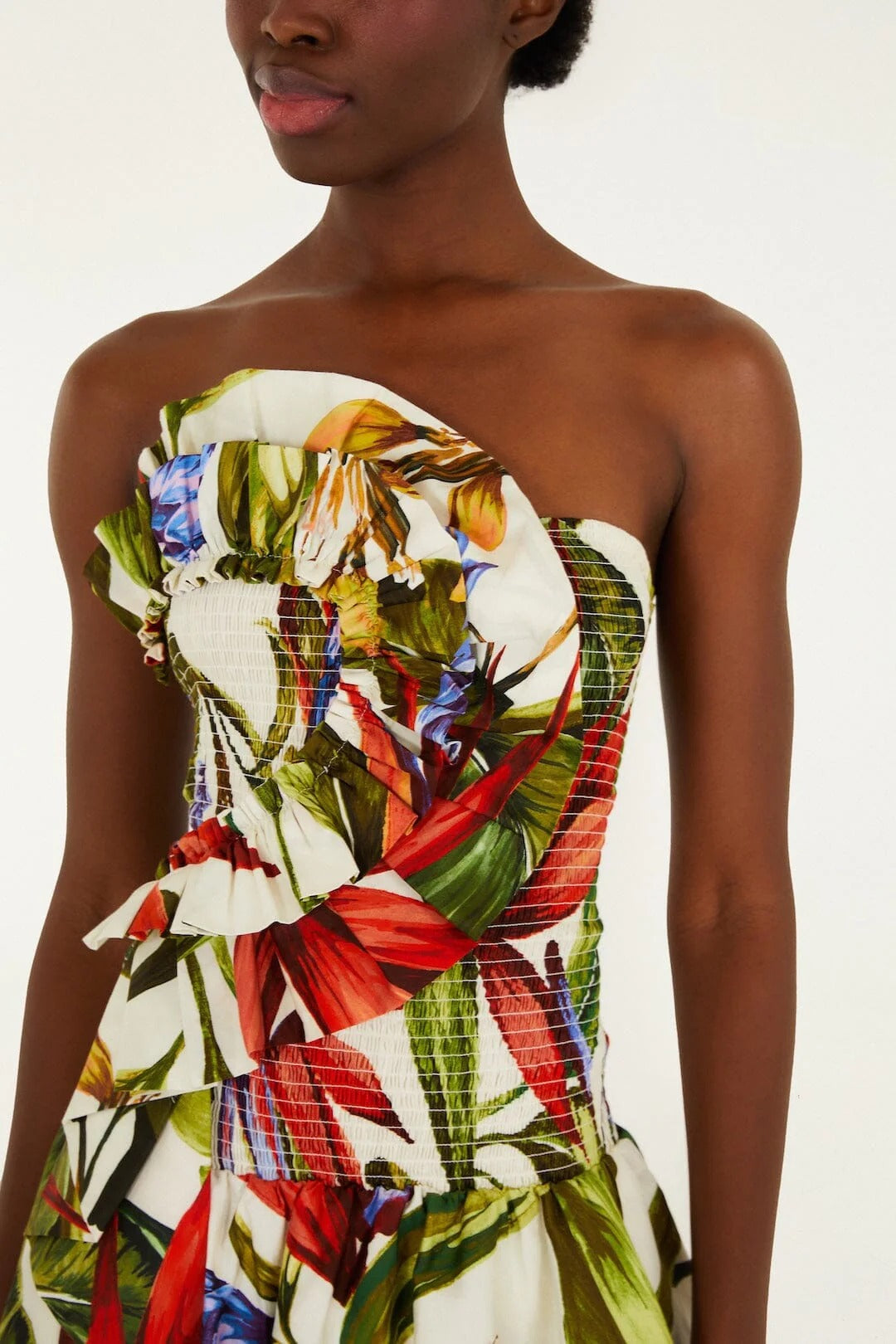 Sandfaarweg geblomt schëllerfräit Maxi-Kleed