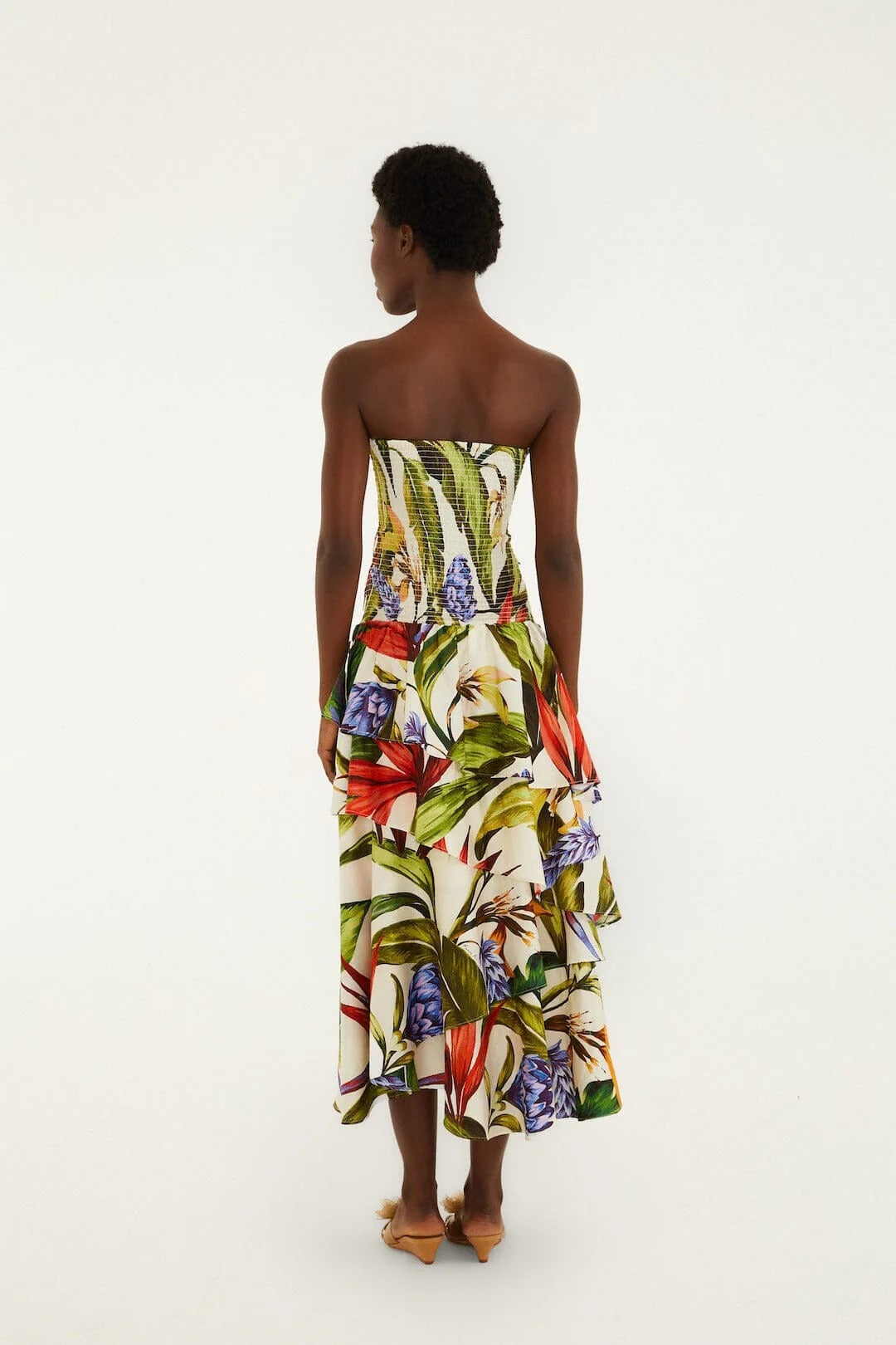 Sandfaarweg geblomt schëllerfräit Maxi-Kleed