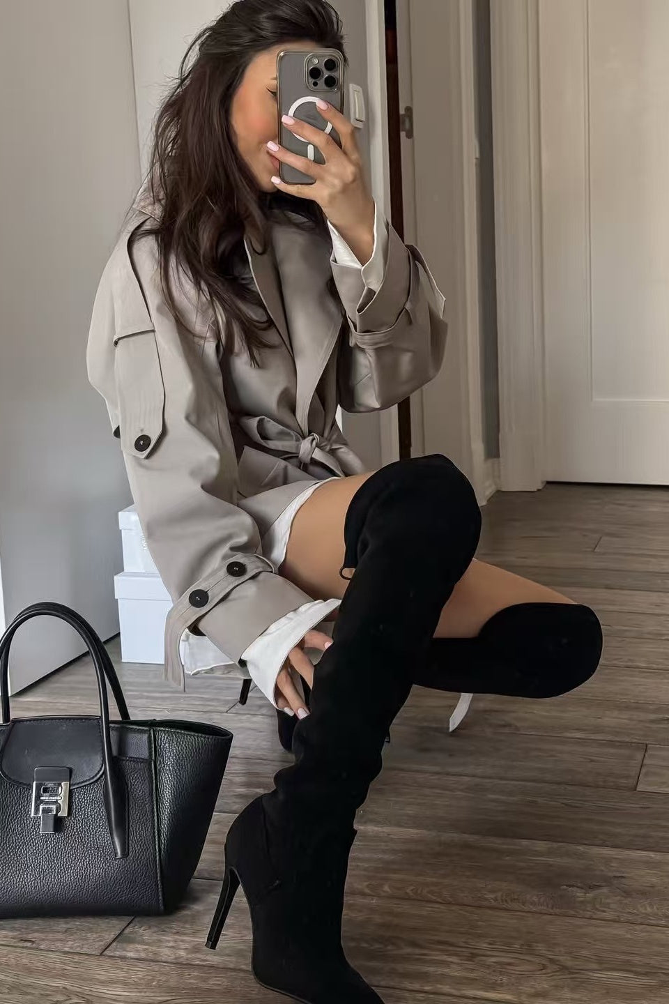 Gabardina corta casual
