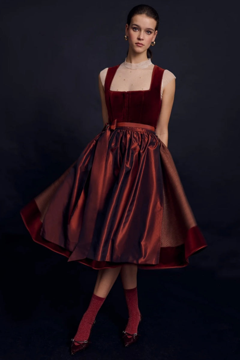 Hepburn-Style Midi Dress Set