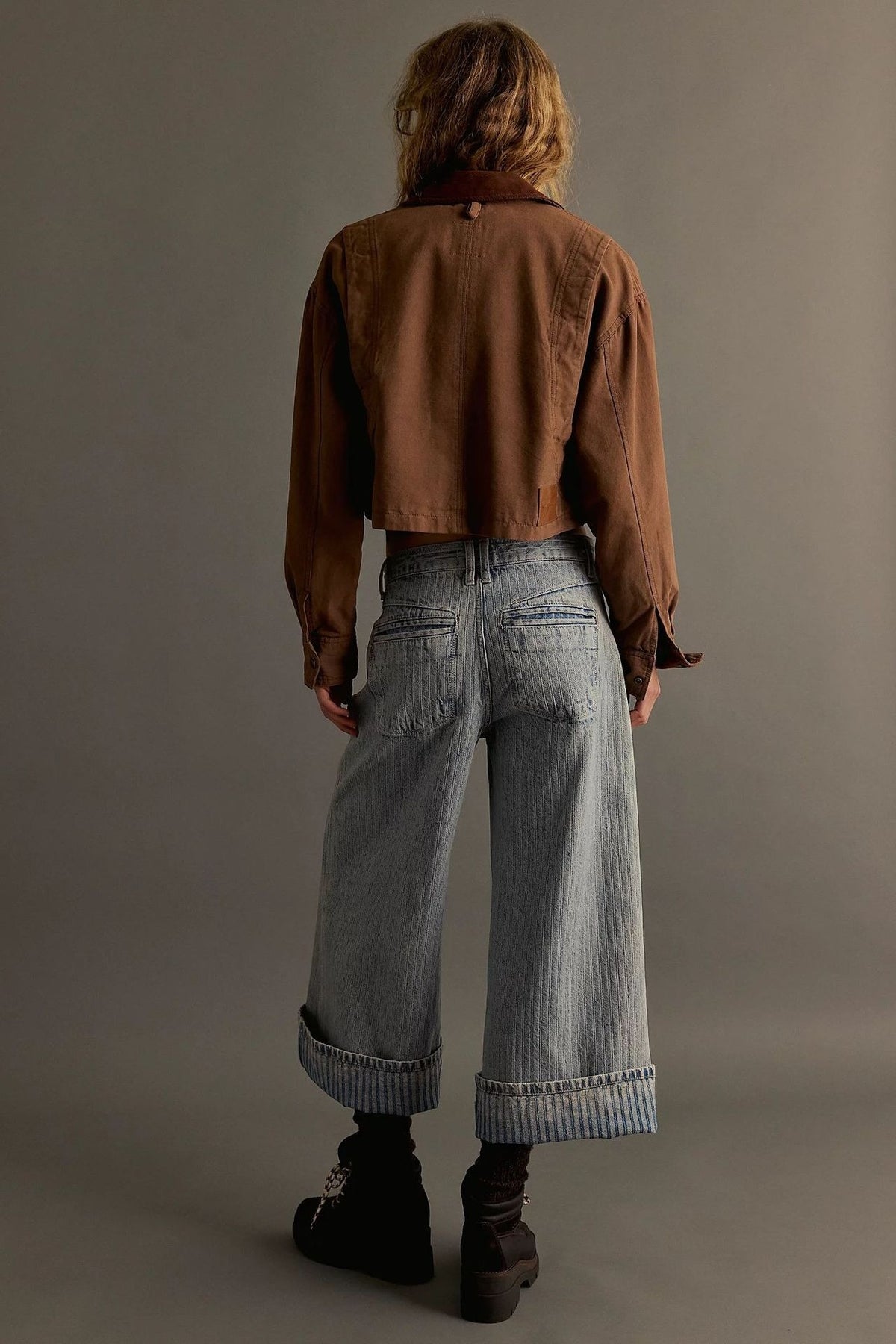 Diagonal Ruffle Wide Leg Pantalonen