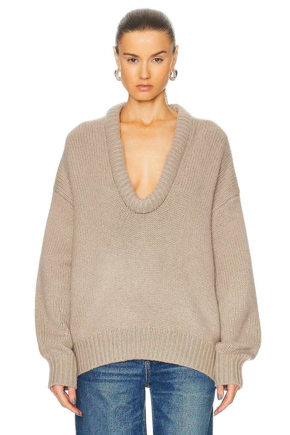Olivefaarweg Zip‑Up Rullkrag‑Pulloveren