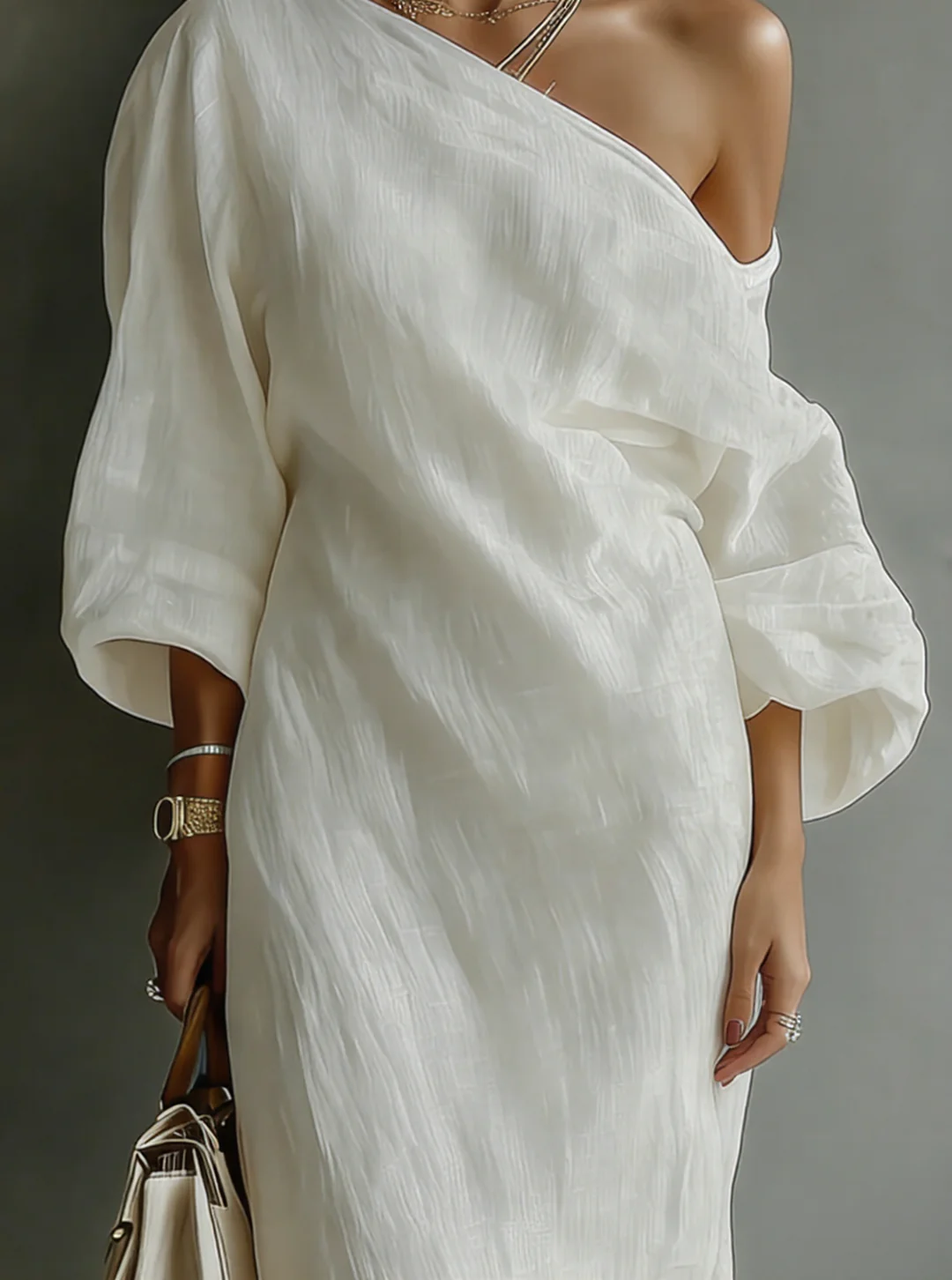 Maxi šaty White Cape Flow