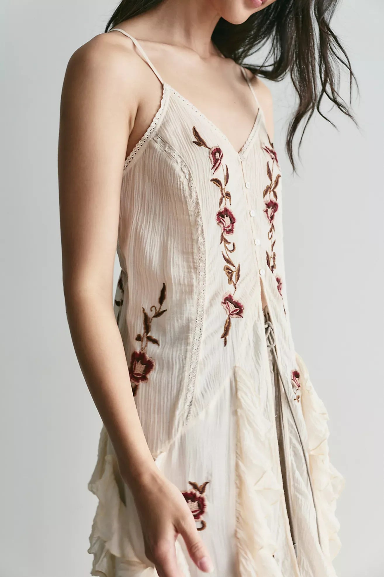 Top maxi com folhos