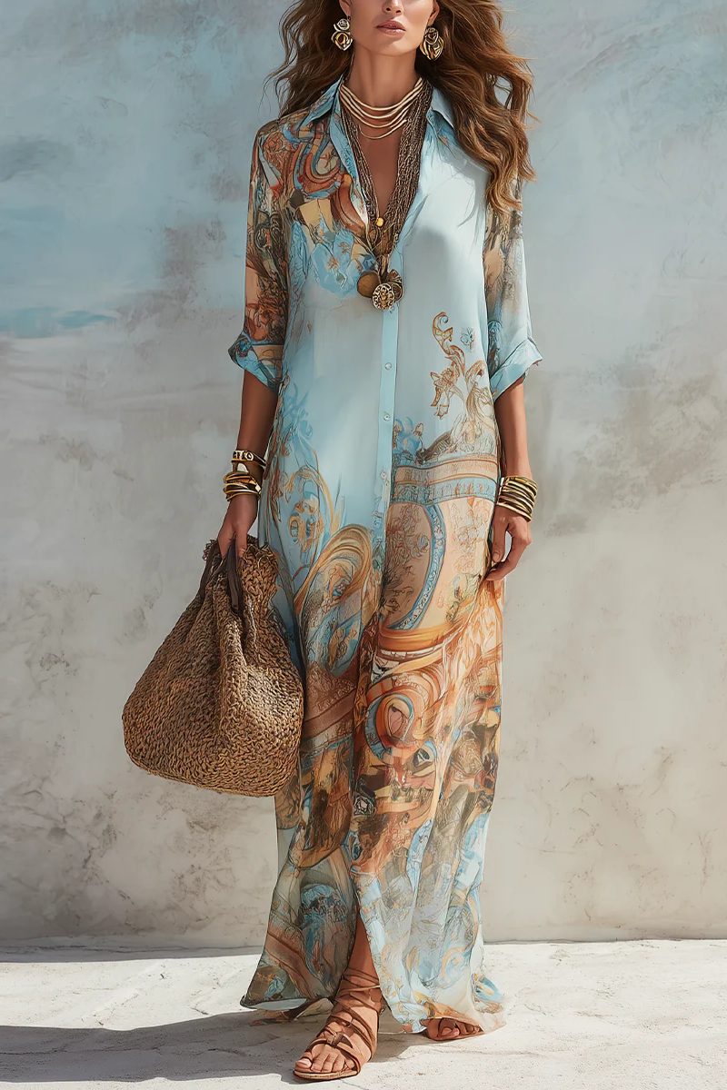 Sukienka maxi plisowana Belle Gradient