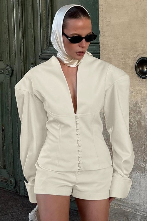 Set pantaloni largi cu top halter din scoici marine