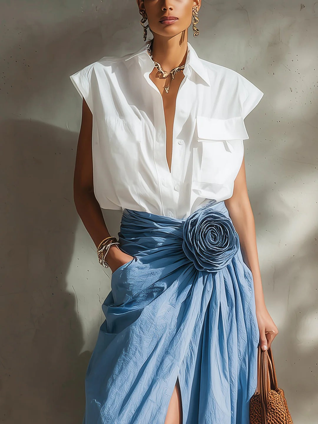 Rochie maxi albă Cape Flow