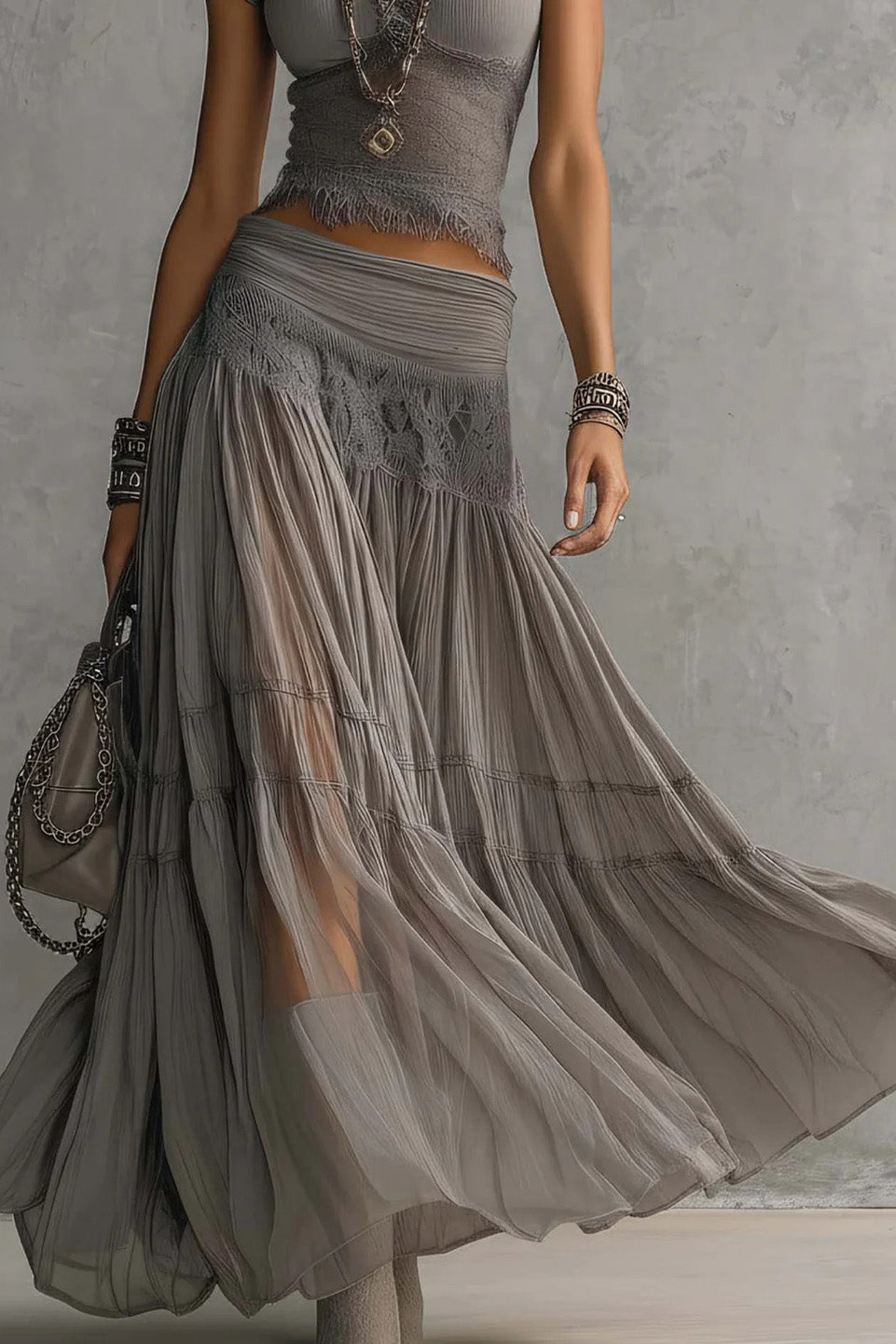 Sukienka maxi plisowana Belle Gradient