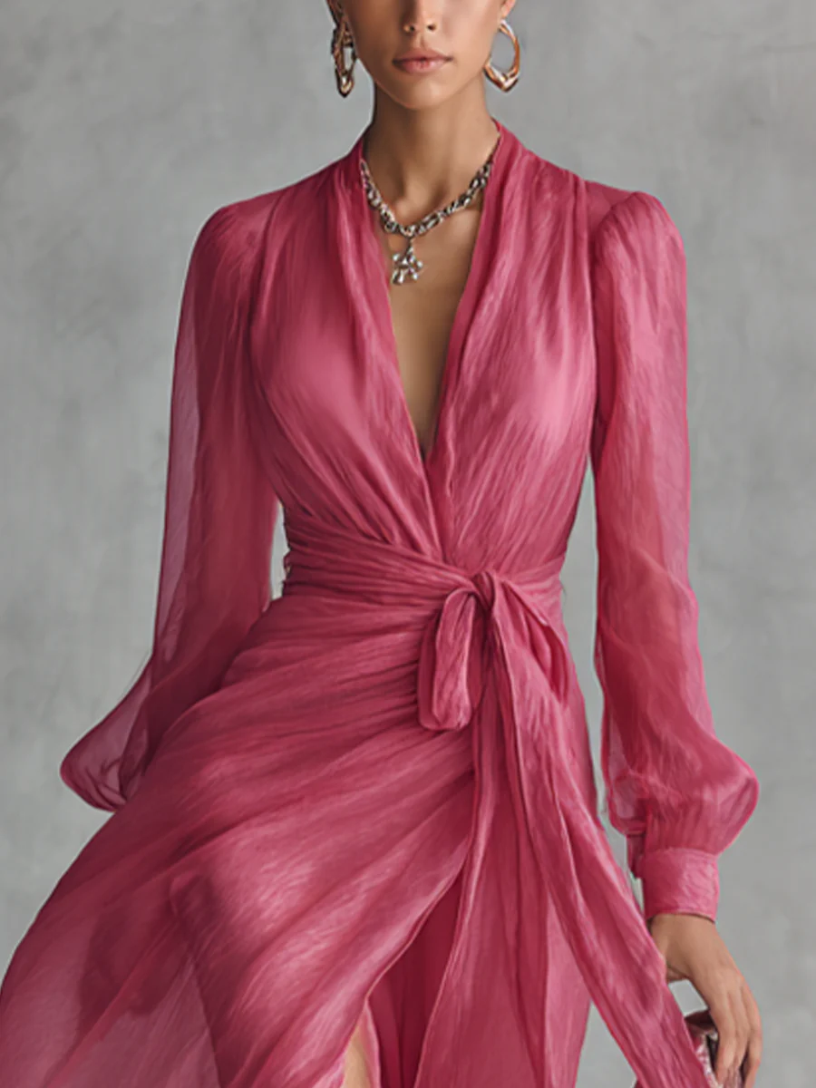 Belle Gradient Plisséiert Maxi Kleed