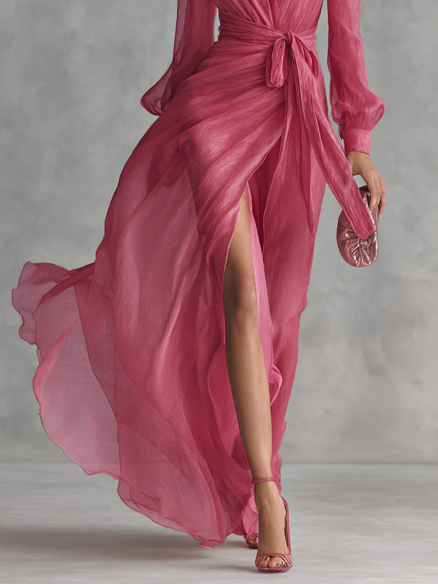 Belle Gradient Plisséiert Maxi Kleed