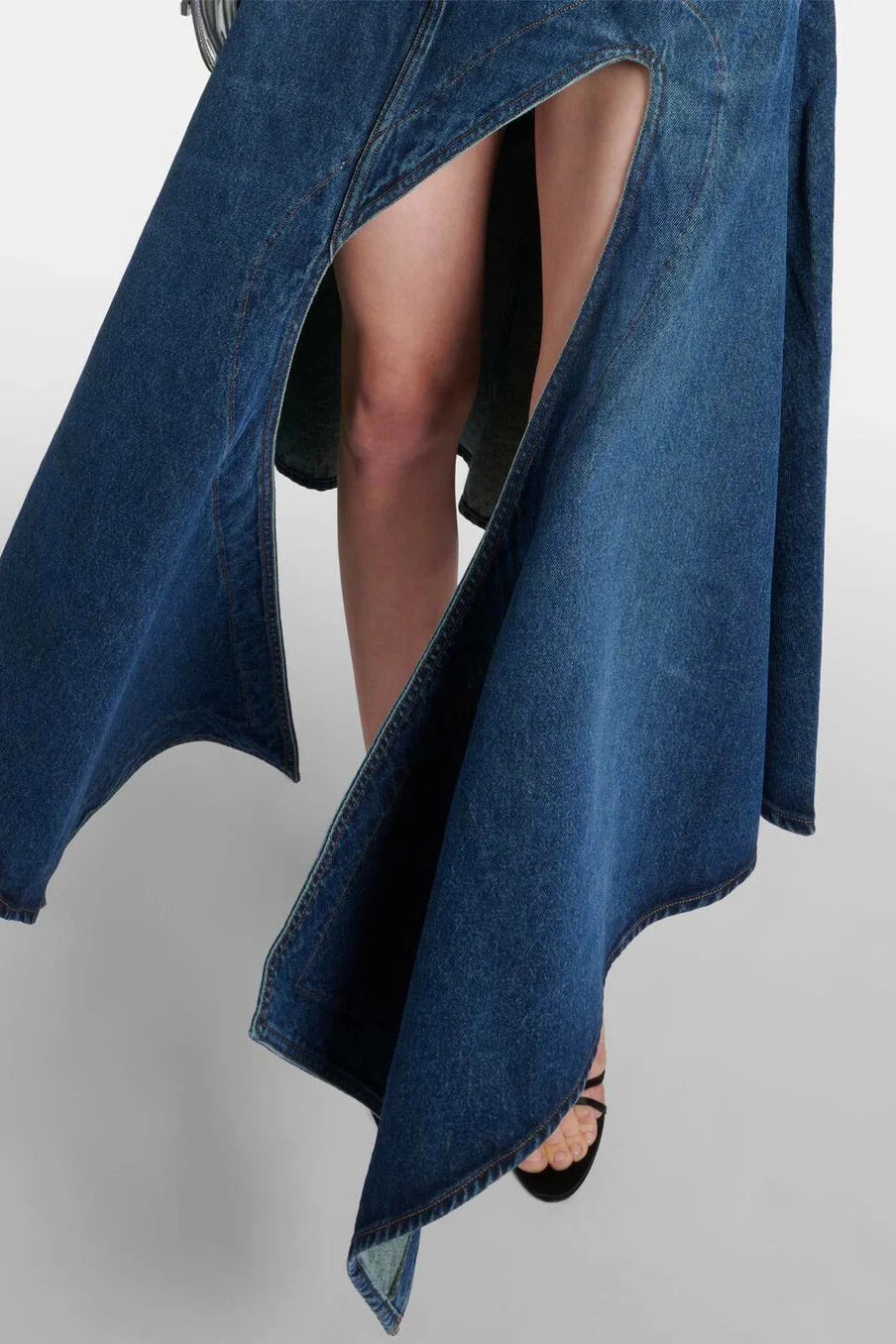 Deconstructed Denim Maxi Skirt