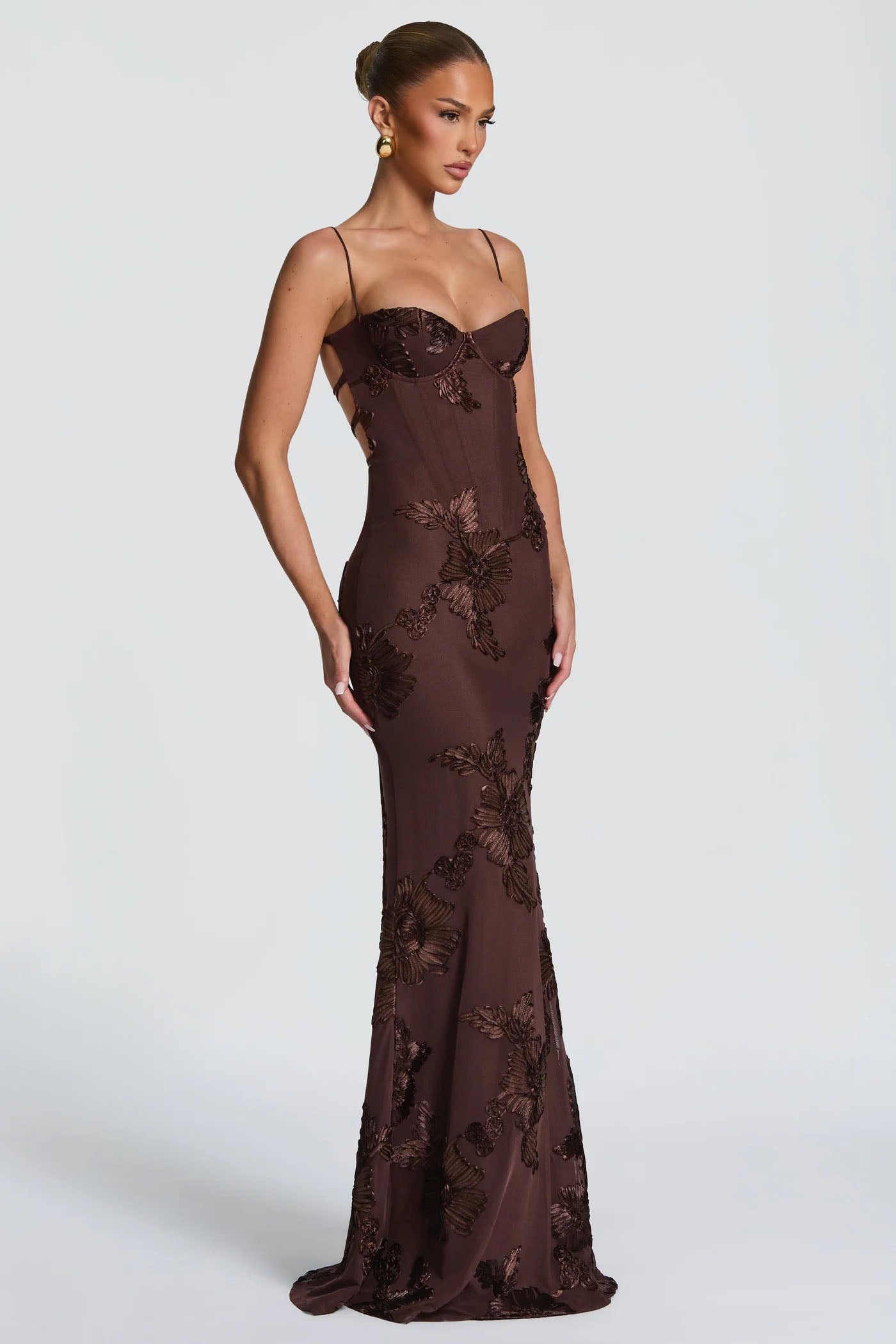 Robe longue fluide dos nu en ligne A