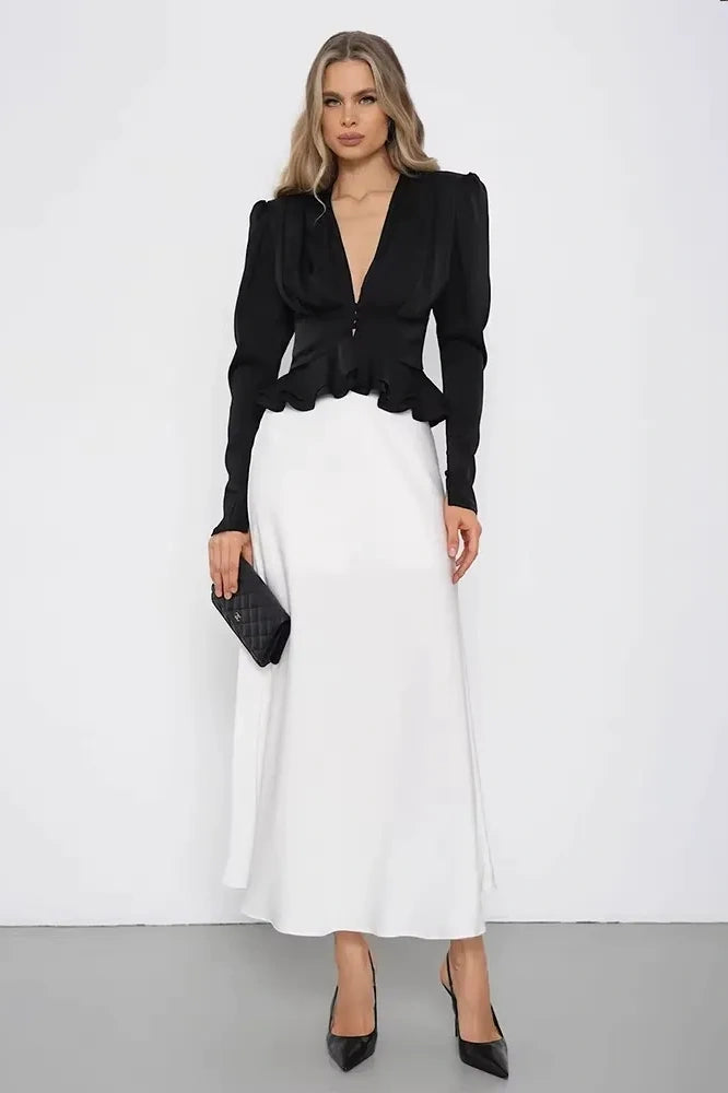 V-Neck Pleated Top