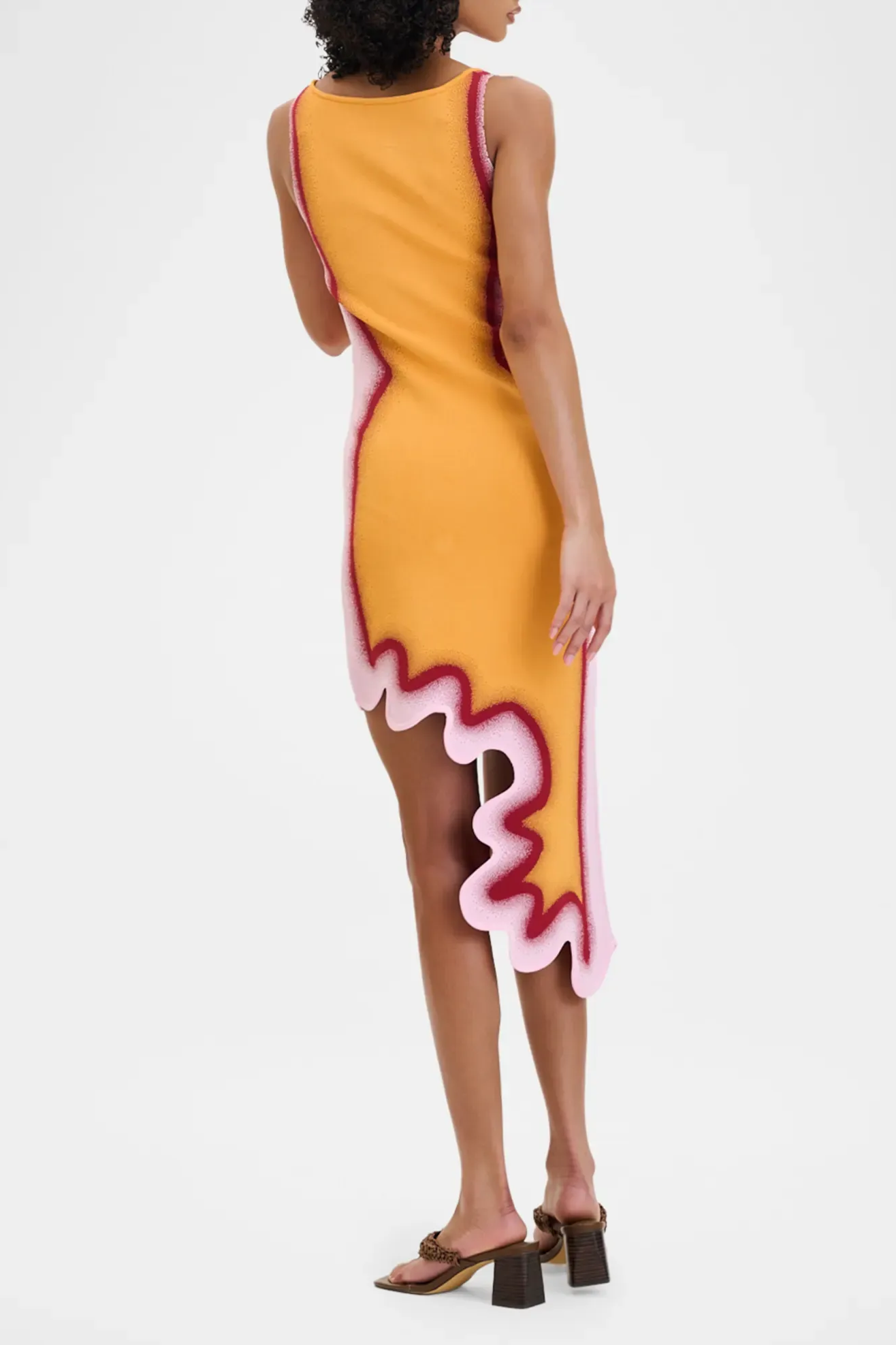 فستان ماكسي دانتيل وردي واسع