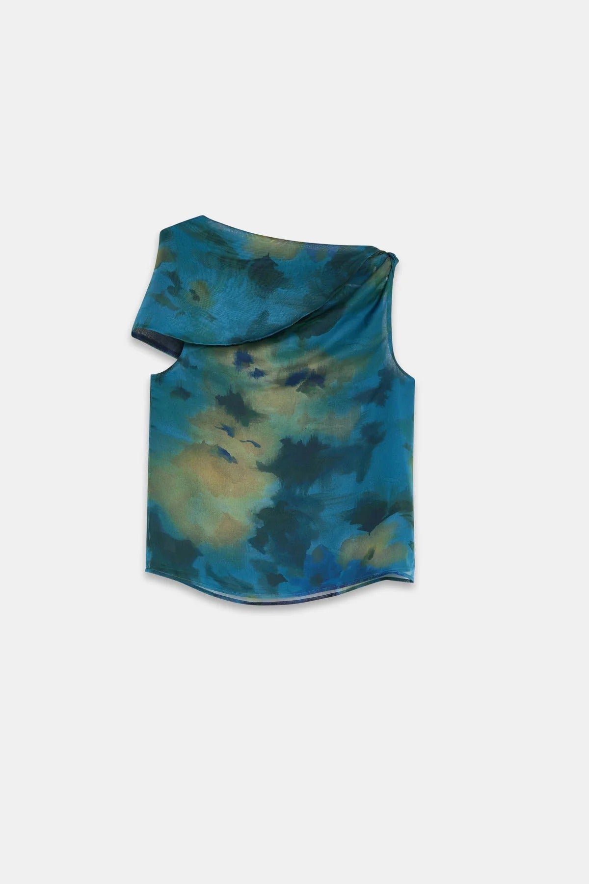 Set mat drapéiertem Halsauschnëtt an abstraktem Rock Set