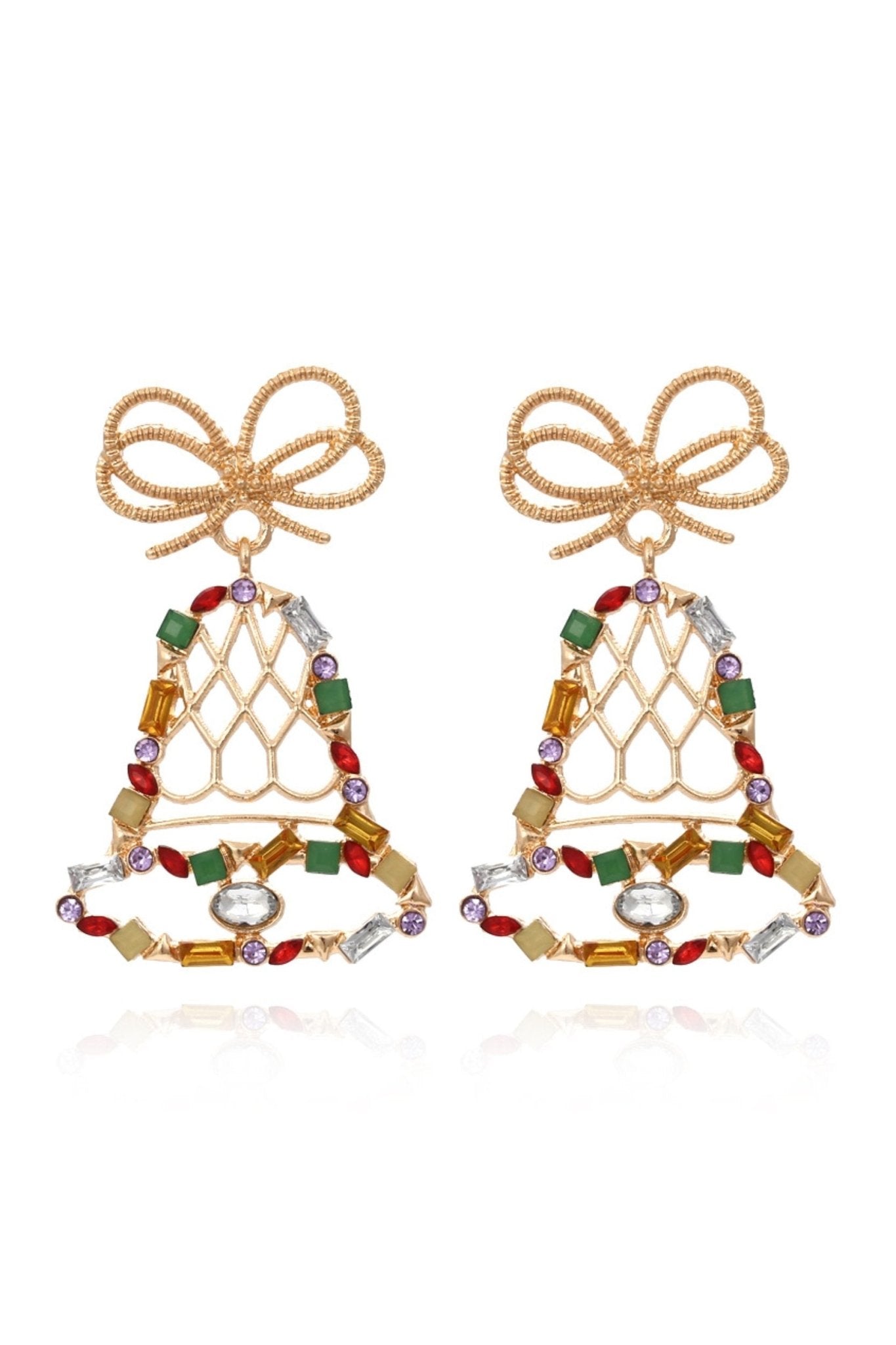 Jingle Bells Diamante Drop Earrings-Sunfere