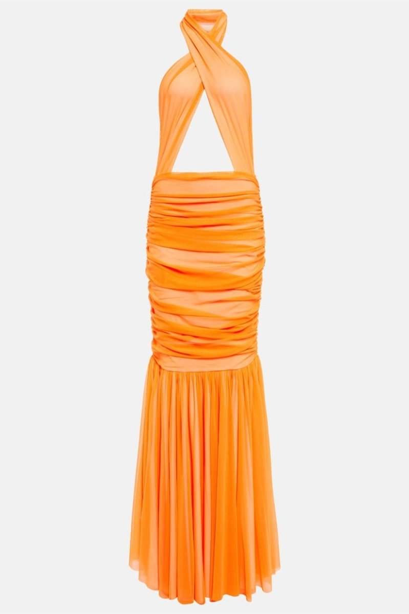 Jodie Cross Halter Neck Maxi Kleed