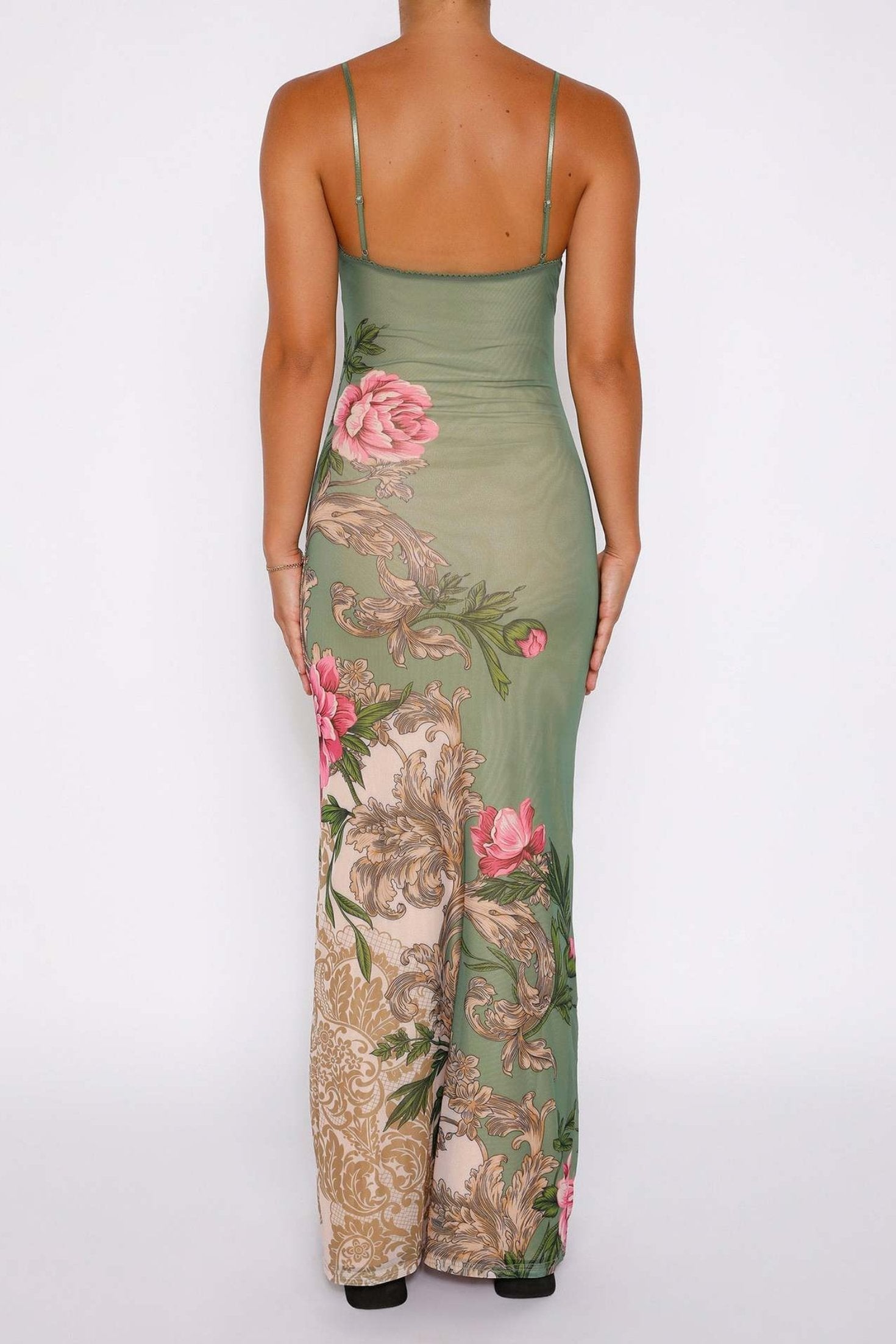 Patti Printed Bodycon Slip Maxi Dress