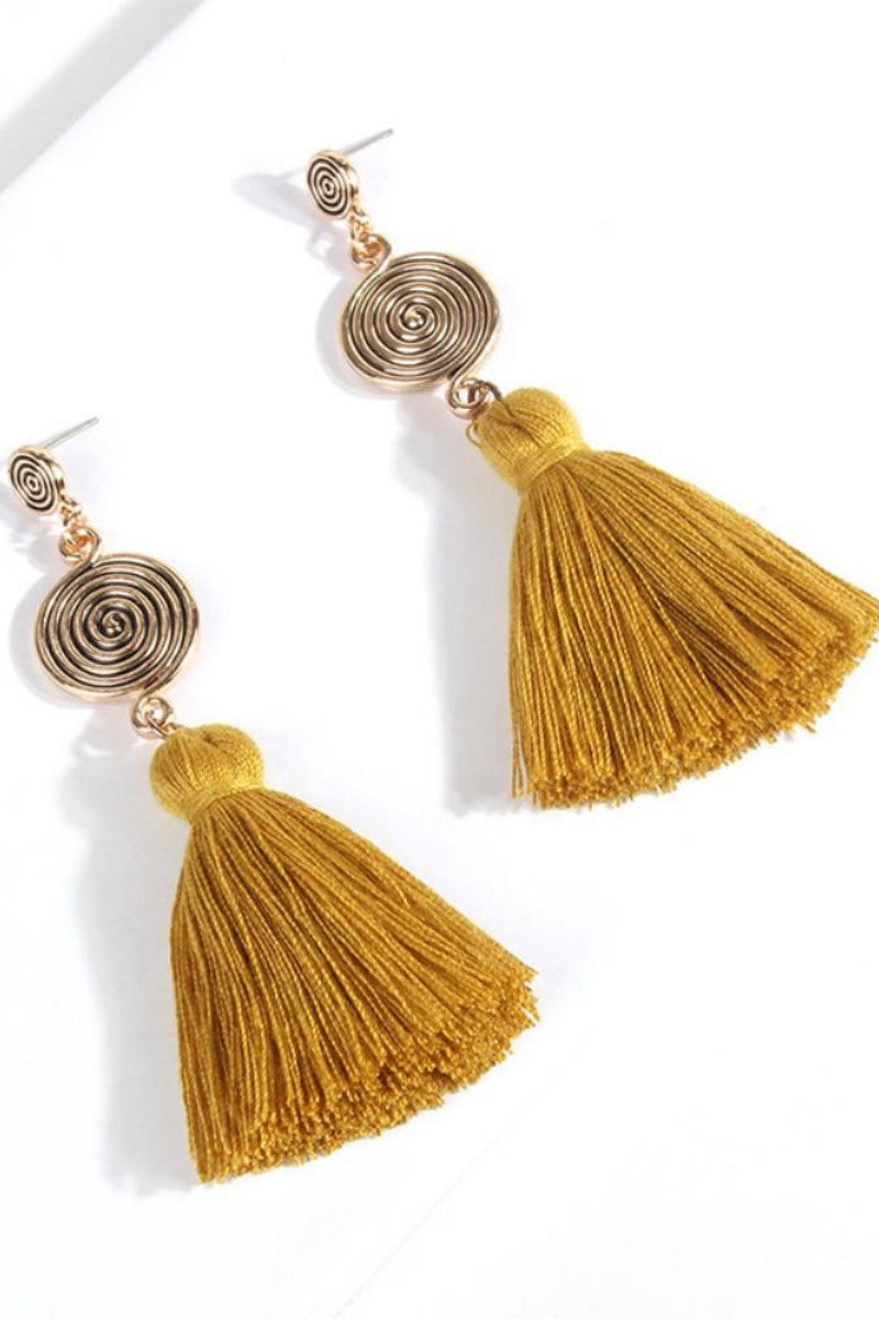 Kanna Whirlpool Tassel Earrings