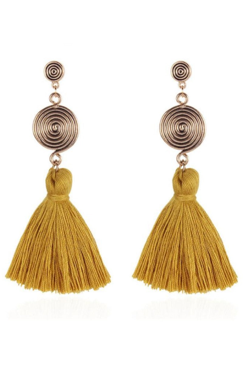 Kanna Whirlpool Tassel Earrings