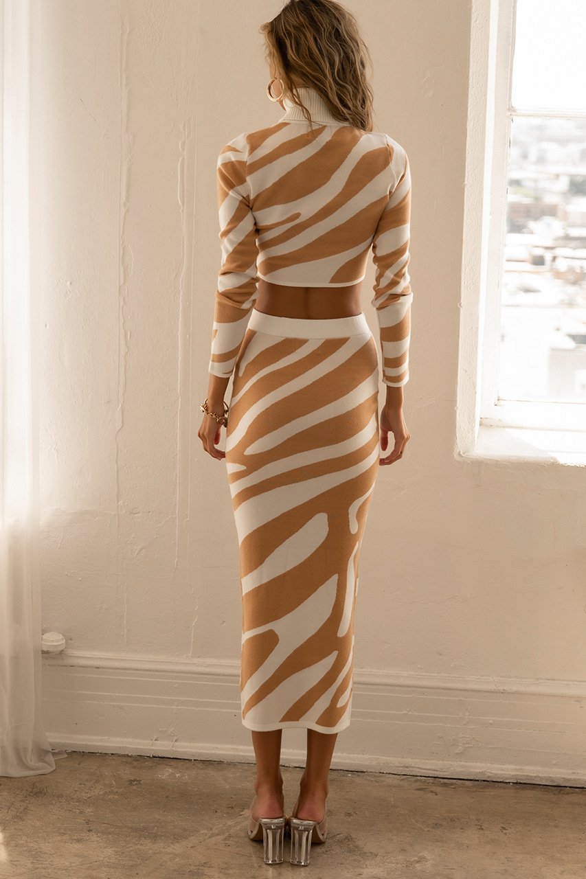 Lena Zebra Print Stickat Set