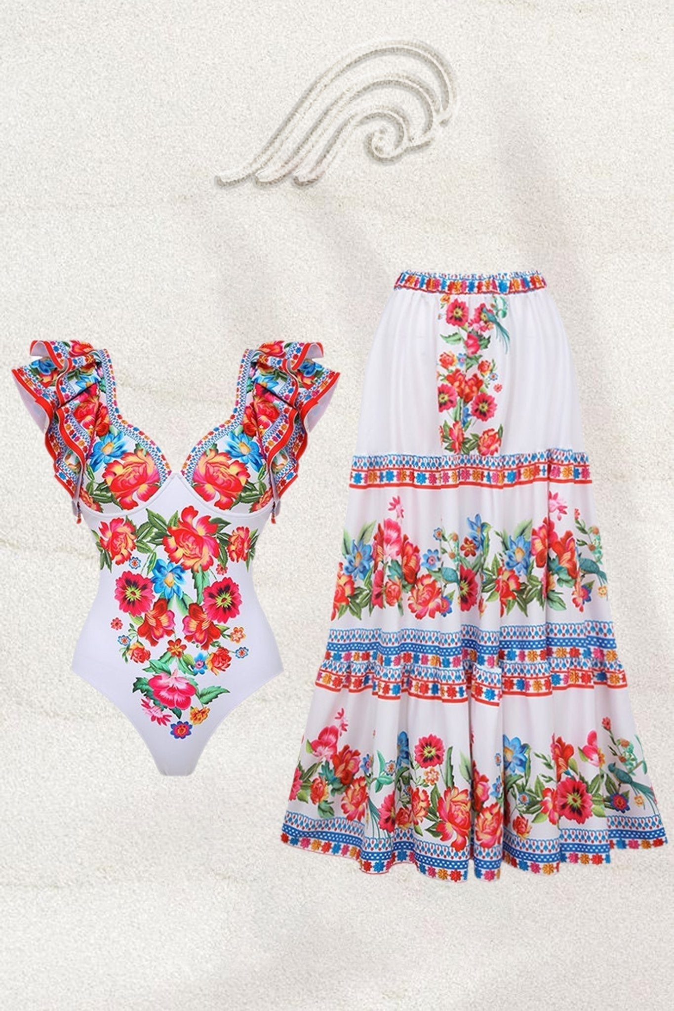 Livia Vintage Bloemenprint Tweedelige Zwemset