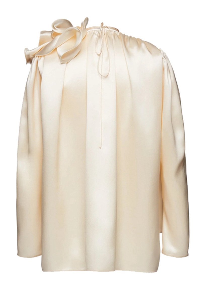 Lorraine Flower Satin Flowy Blouse