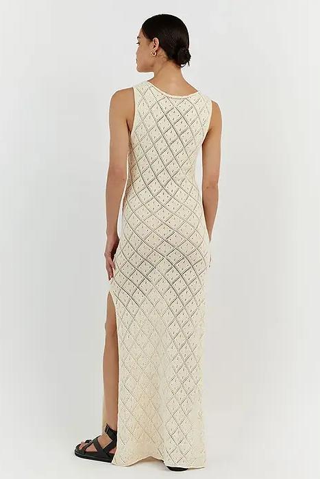 Lynn Knit Slit Maxi Dress-Sunfere