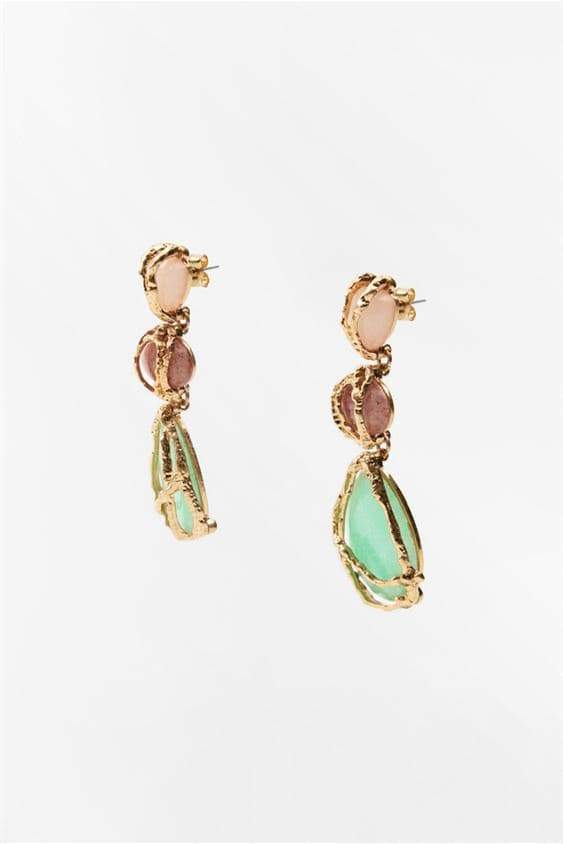 Multi Gem Dangle Earrings