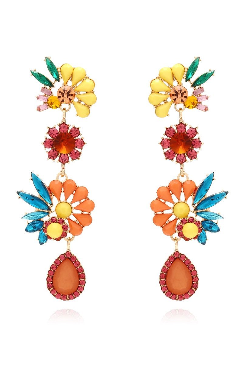 Neil Acrylic Flower Drop Earrings-Sunfere