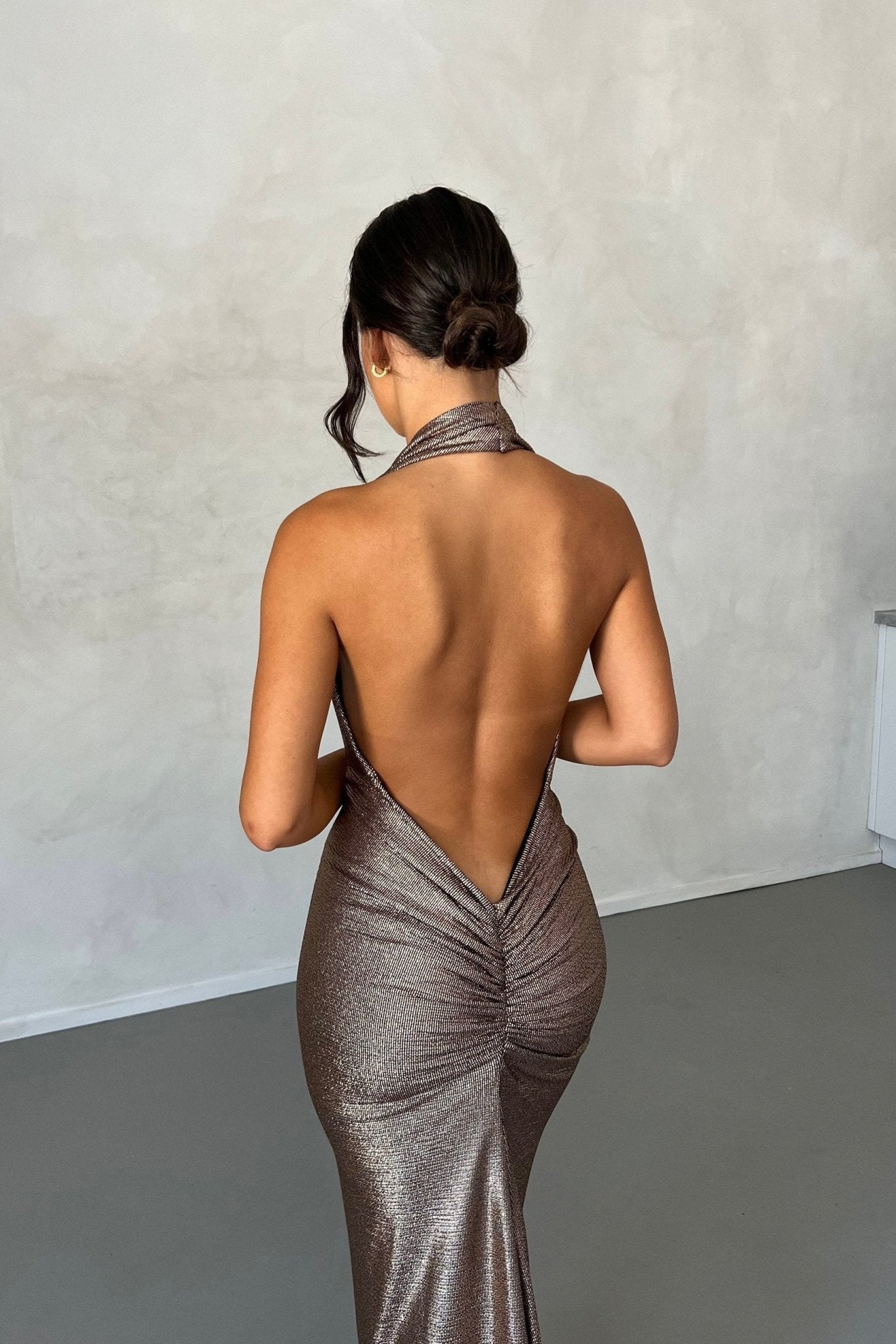 dresses-Ophelia Halterneck Backless Maxi Dress-SD00211071847-Brown-S - Sunfere