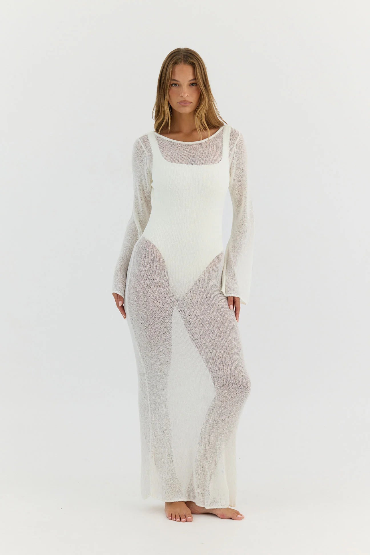 Sheer White Maxi Dress