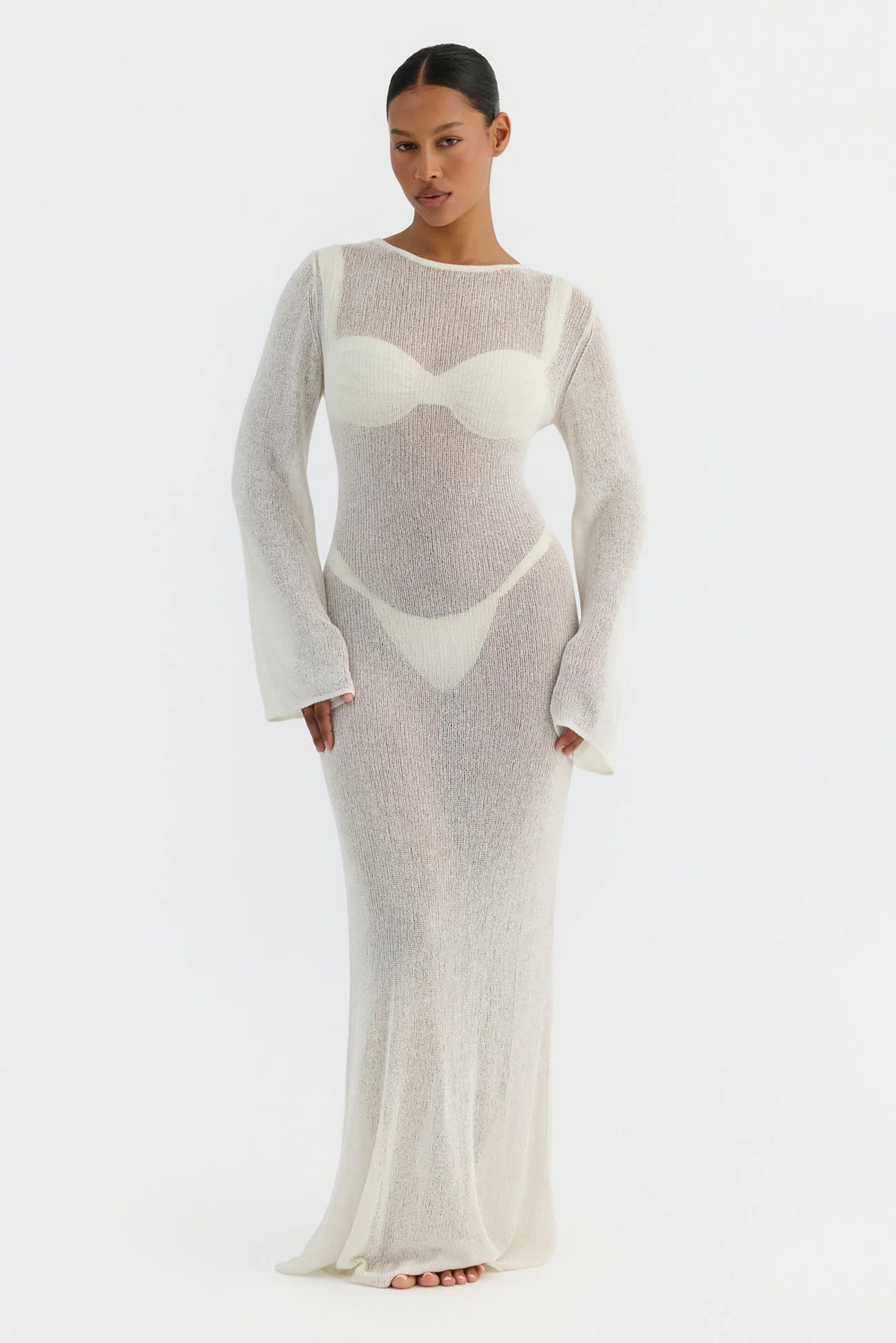 Sheer White Maxi Dress