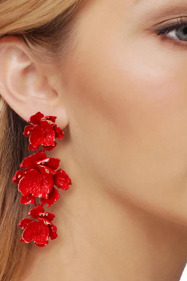 Boucles d'oreilles fleurs en vernis Phyllis