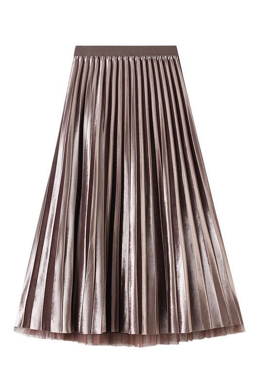 Reversible Two-way Pleated Midi Skirt-Sunfere