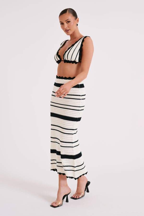 Sandra Crochet Stripe Set-Sunfere