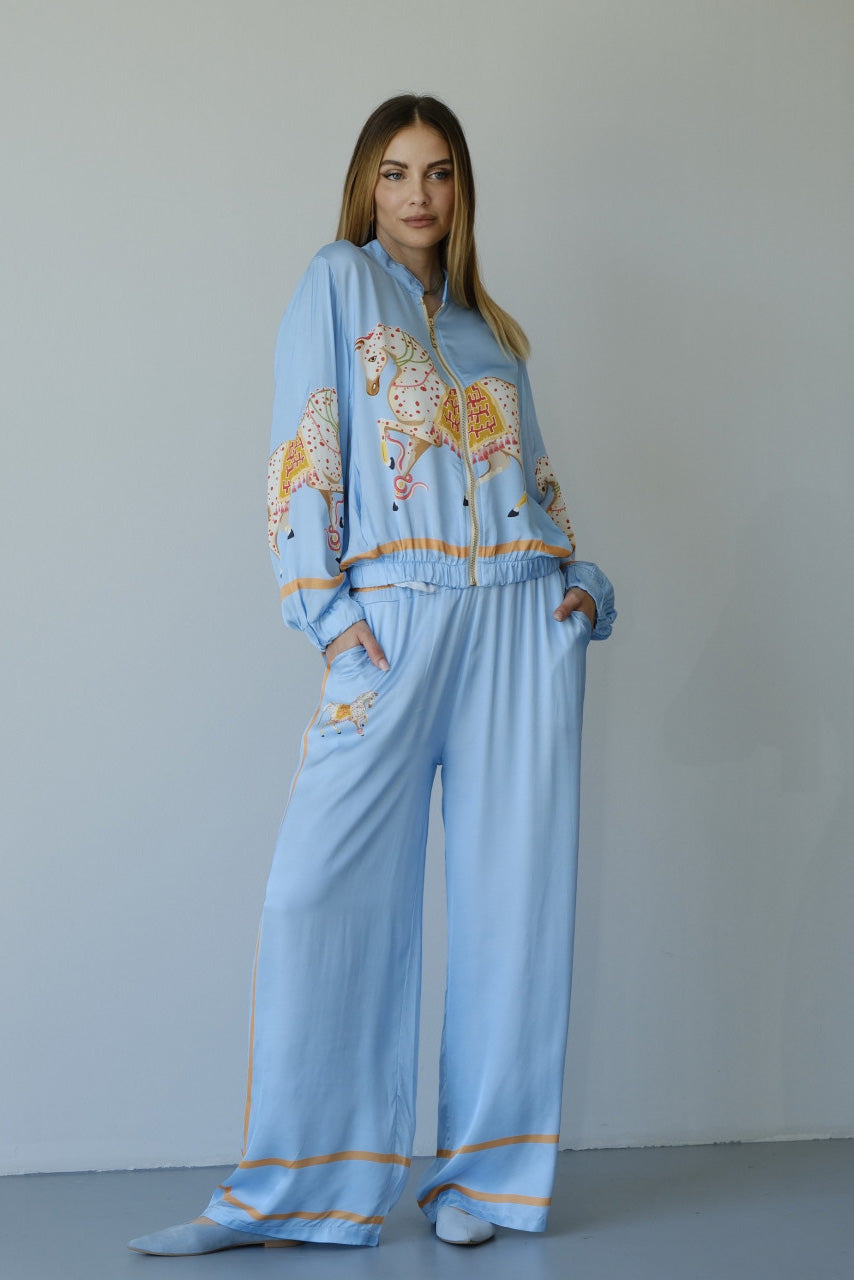 Set trening cu imprimeu vintage cu cal