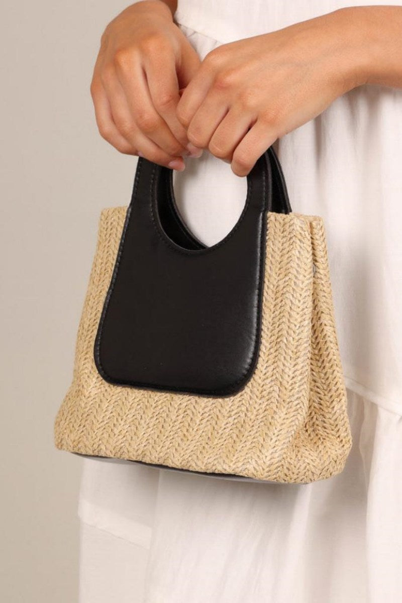 Sigrid Leather Straw Tote Bag