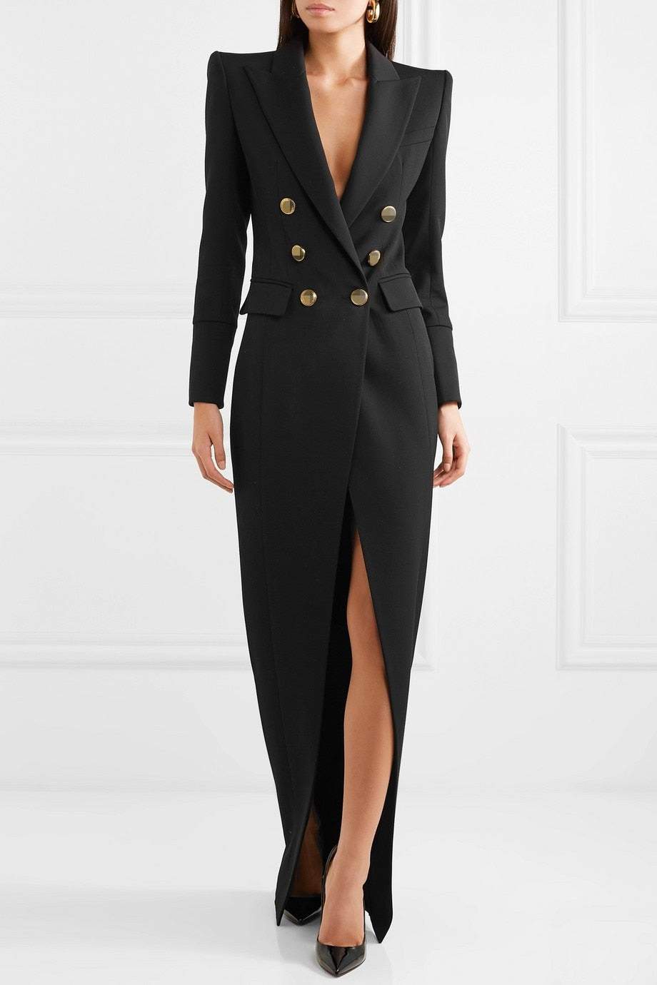 Simona Tuxedo Maxi Blazer Dress-Sunfere