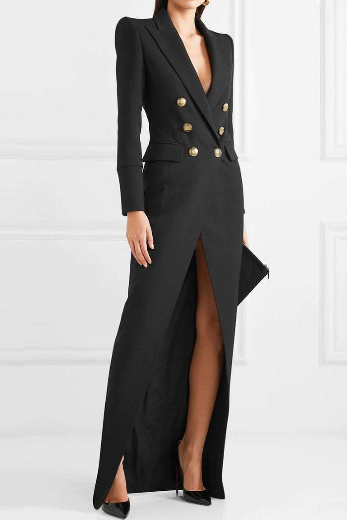 Simona Tuxedo Maxi Blazer Dress-Sunfere