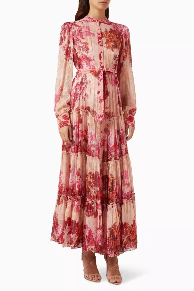 Sylvia Floral Long Sleeve Maxi Dress-Sunfere